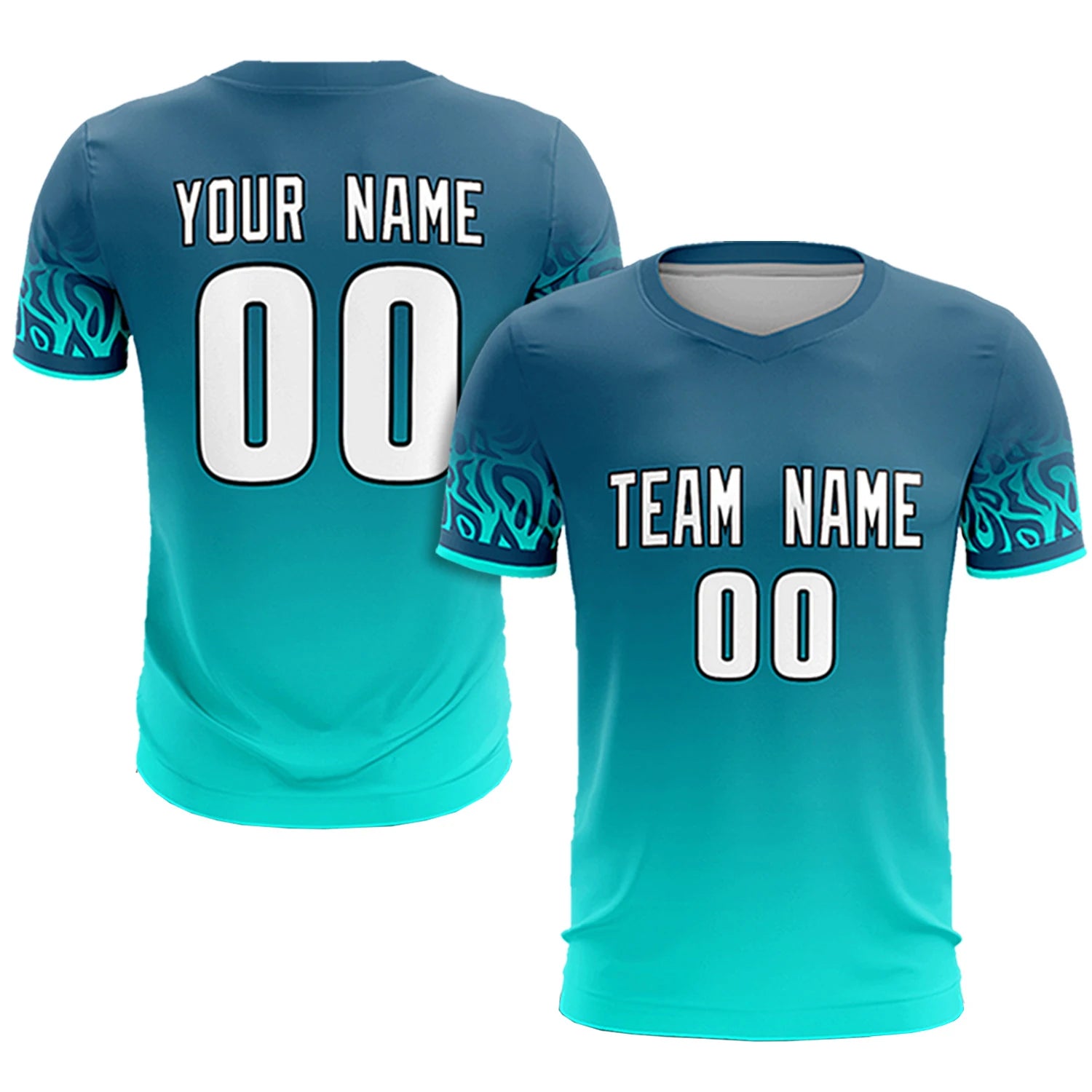 Custom Midnight Blue Sky Blue Casual Printing Sportswear Soccer Sets Jersey