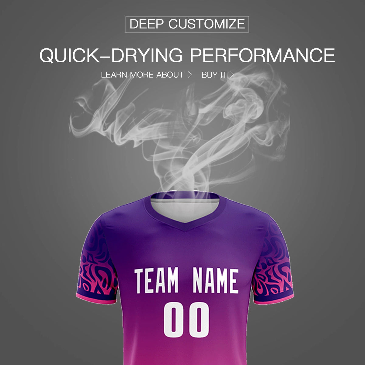 Custom Purple Pink Casual Printing Sportswear Soccer Sets Jersey
