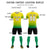 Custom Gold01 Kelly Green Casual Printing Sportswear Soccer Sets Jersey