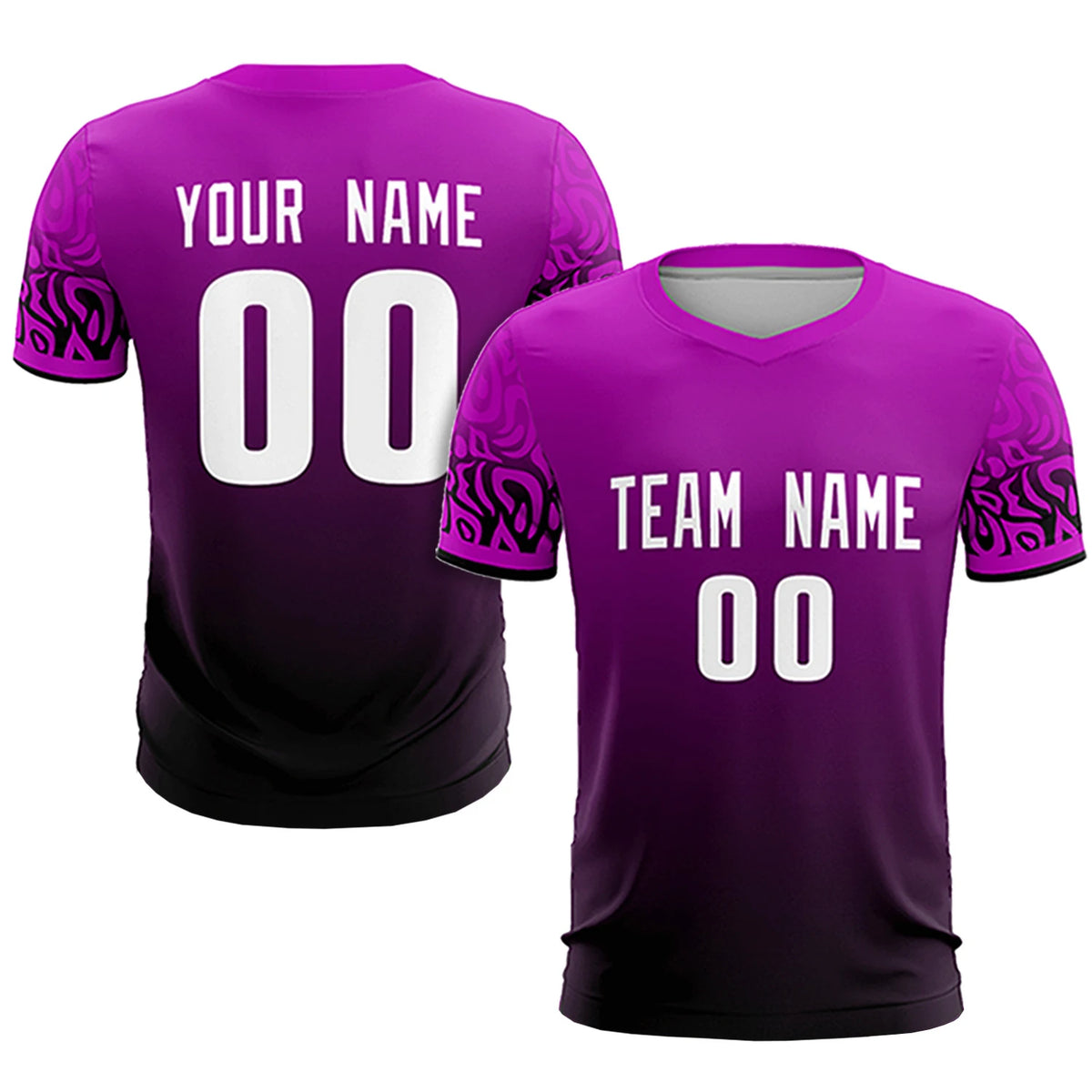 Custom Pink Black Casual Printing Sportswear Soccer Sets Jersey