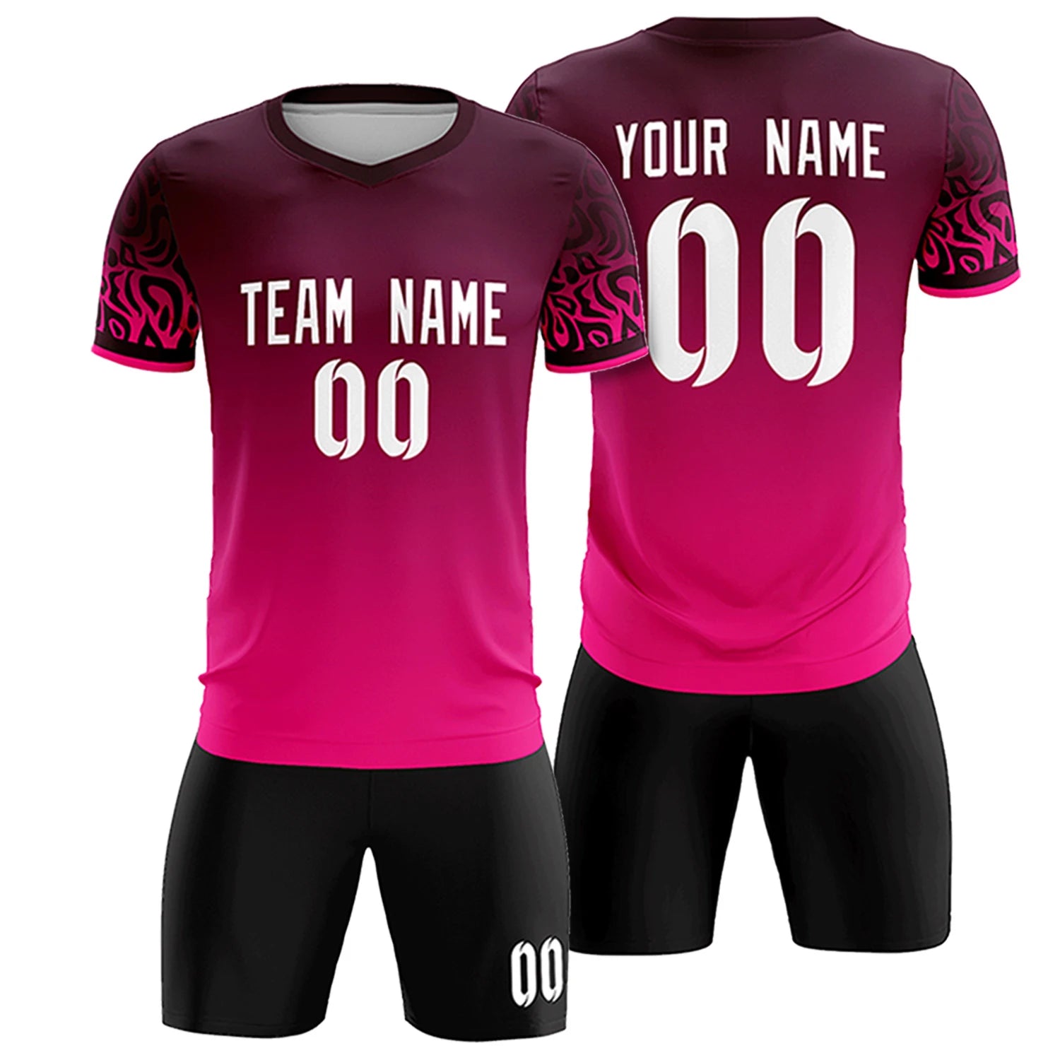 Custom Light Red Pink Casual Printing Sportswear Soccer Sets Jersey