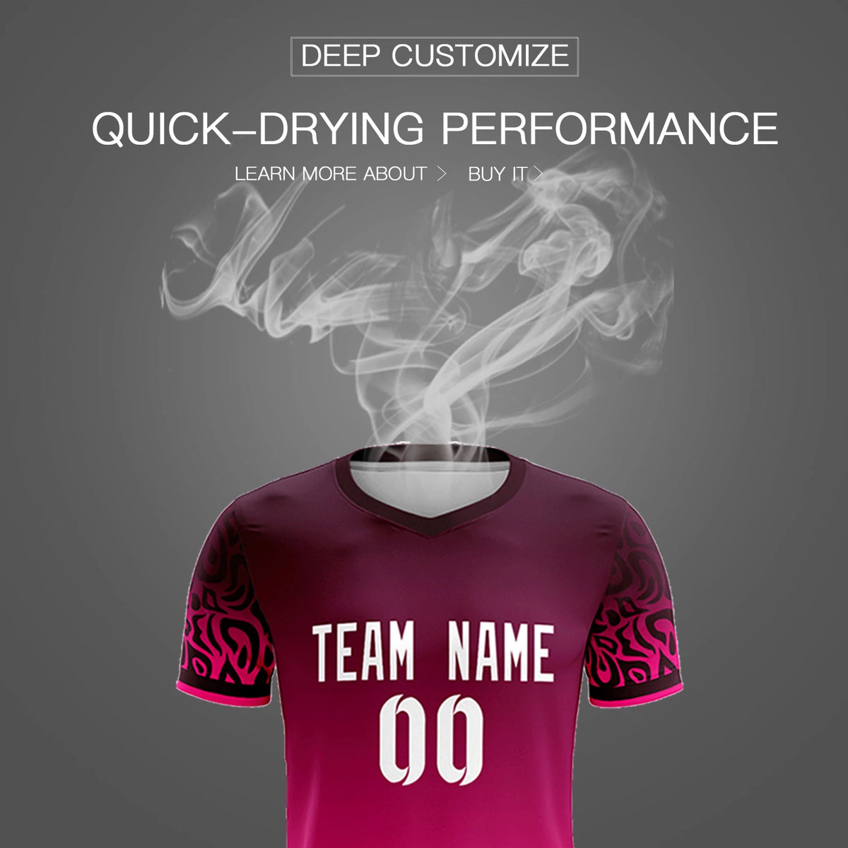 Custom Light Red Pink Casual Printing Sportswear Soccer Sets Jersey