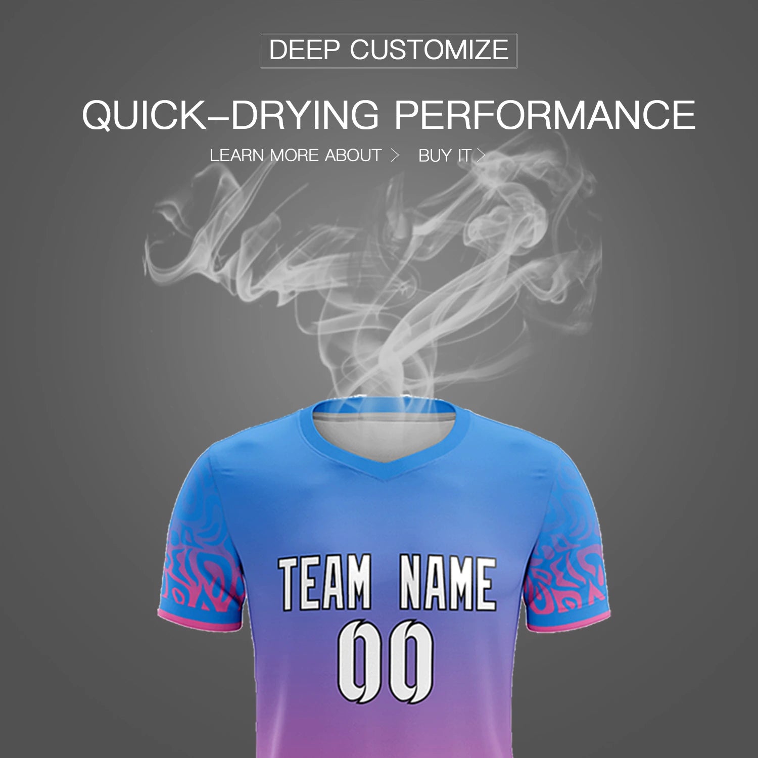 Custom Powder Blue Pink Casual Printing Sportswear Soccer Sets Jersey