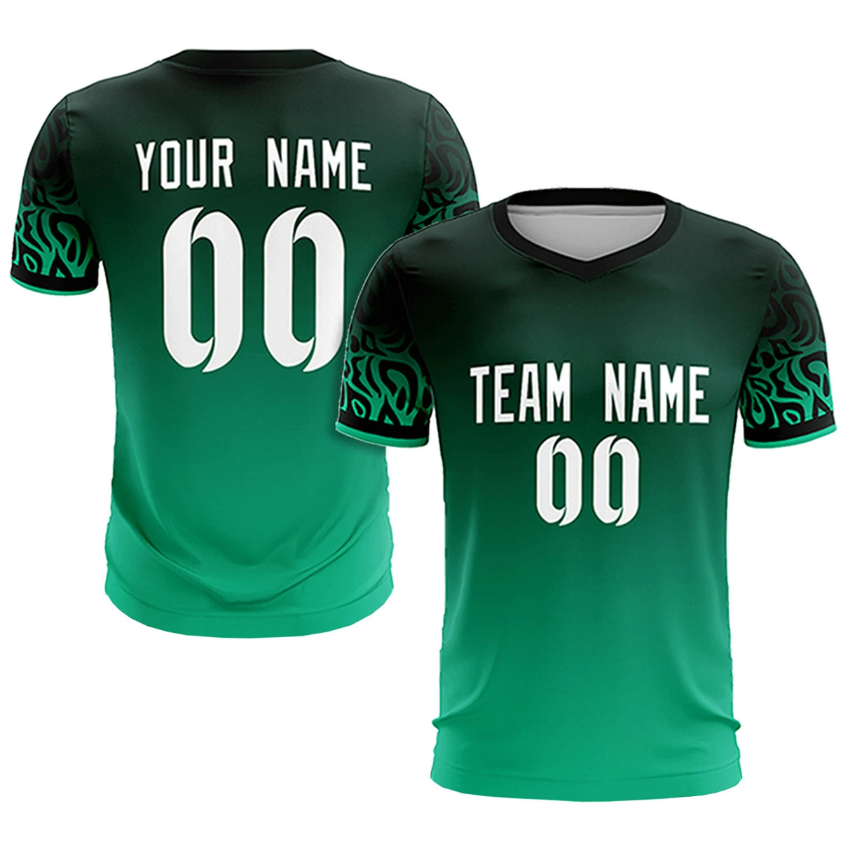 Custom Green Kelly Green Casual Printing Sportswear Soccer Sets Jersey