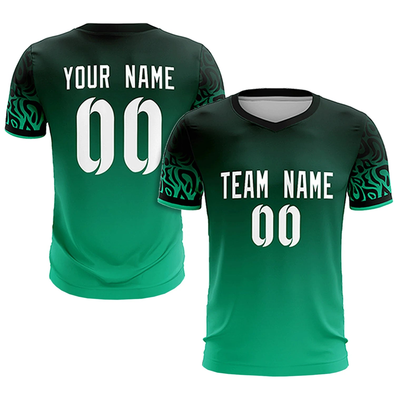 Custom Green Kelly Green Casual Printing Sportswear Soccer Sets Jersey
