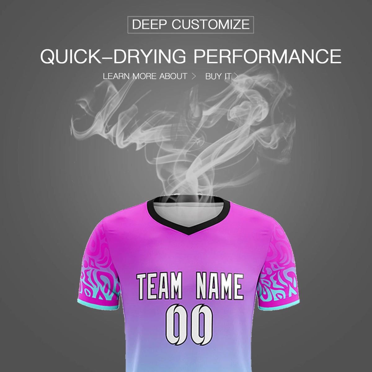 Custom Pink Blue Casual Printing Sportswear Soccer Sets Jersey