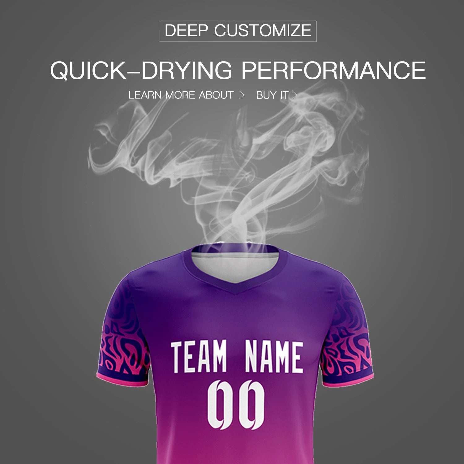 Custom Purple Pink Casual Printing Sportswear Soccer Sets Jersey