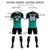 Custom Black Aqua Casual Printing Sportswear Soccer Sets Jersey