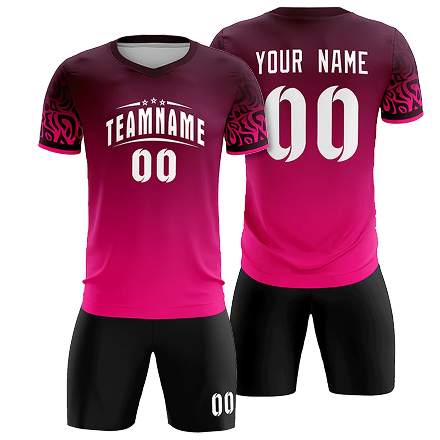 Custom Light Red Pink Casual Printing Sportswear Soccer Sets Jersey