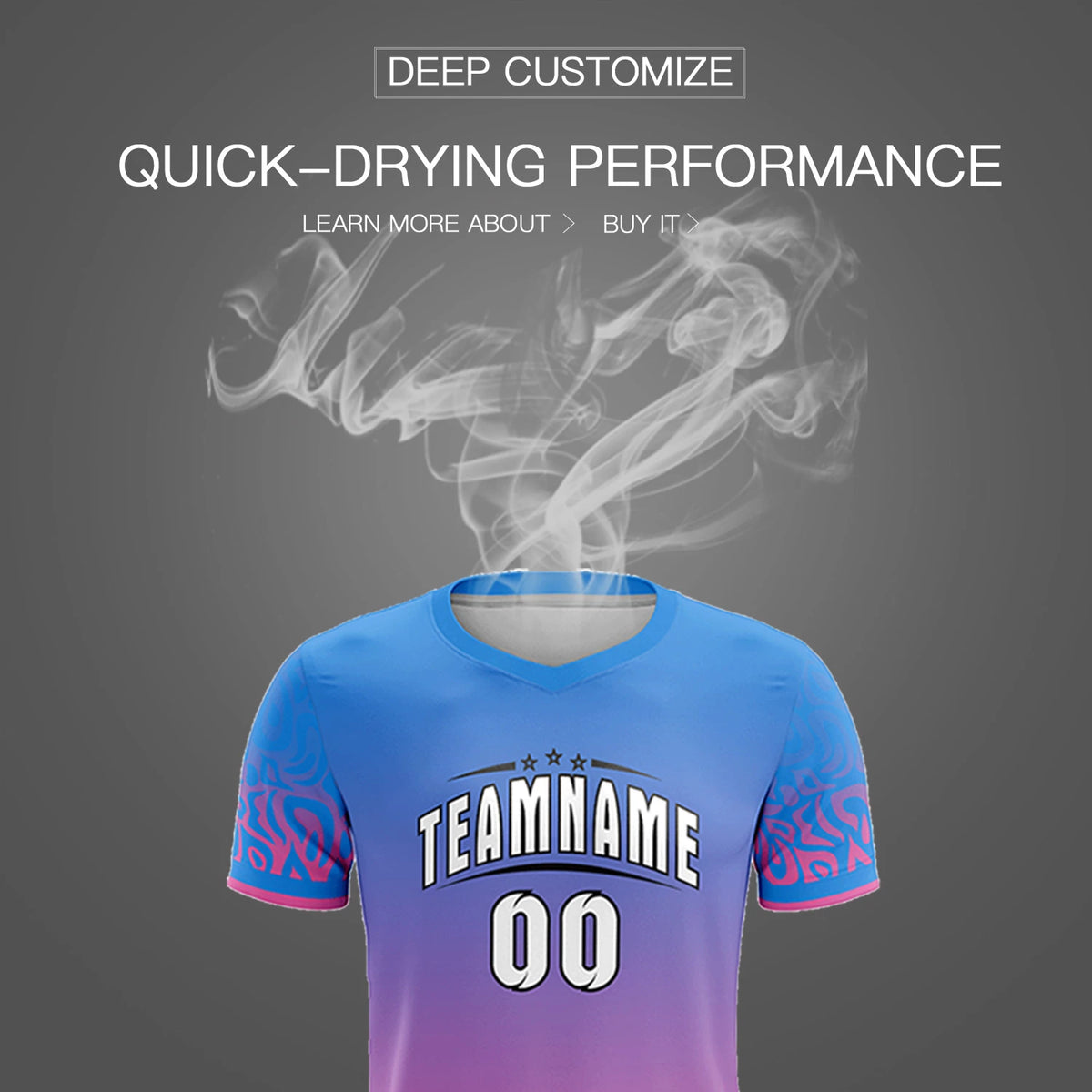 Custom Powder Blue Pink Casual Printing Sportswear Soccer Sets Jersey