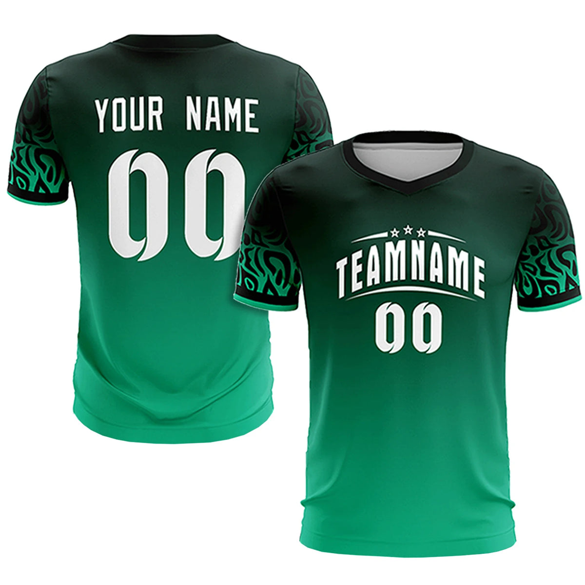 Custom Green Kelly Green Casual Printing Sportswear Soccer Sets Jersey