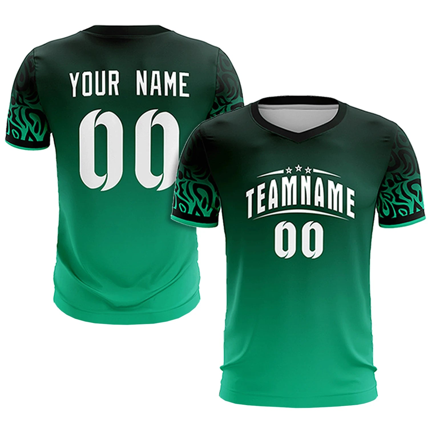 Custom Green Kelly Green Casual Printing Sportswear Soccer Sets Jersey