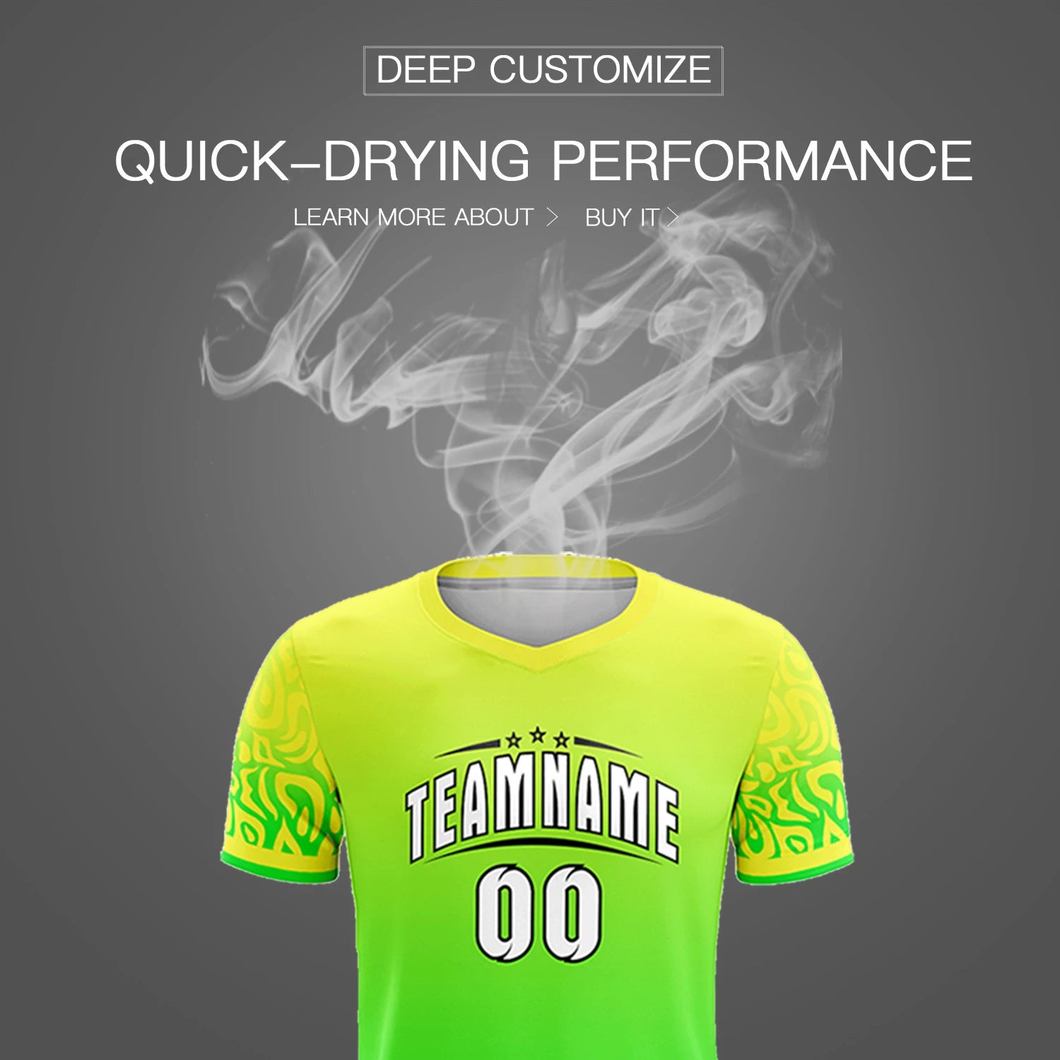 Custom Fluorescent Green Neon Green Casual Printing Sportswear Soccer Sets Jersey