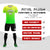 Custom Fluorescent Green Neon Green Casual Printing Sportswear Soccer Sets Jersey