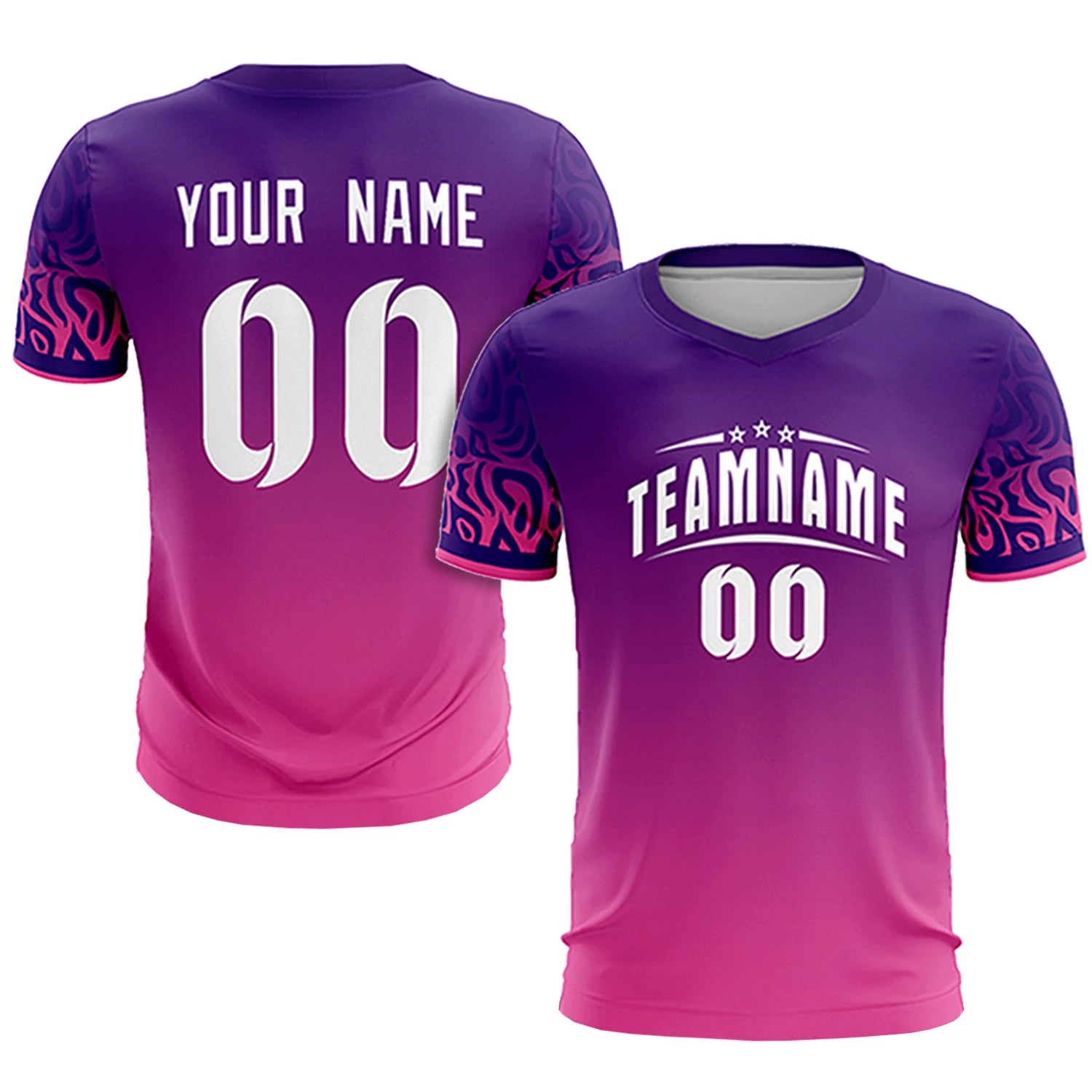 Custom Purple Pink Casual Printing Sportswear Soccer Sets Jersey