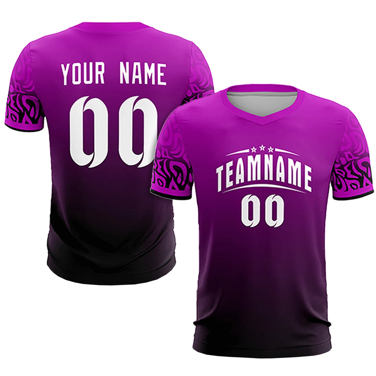 Custom Pink Black Casual Printing Sportswear Soccer Sets Jersey