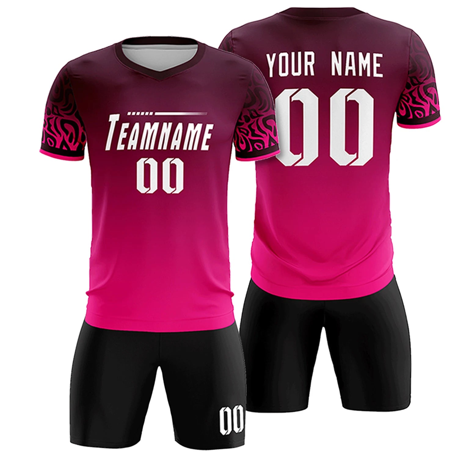 Custom Light Red Pink Casual Printing Sportswear Soccer Sets Jersey