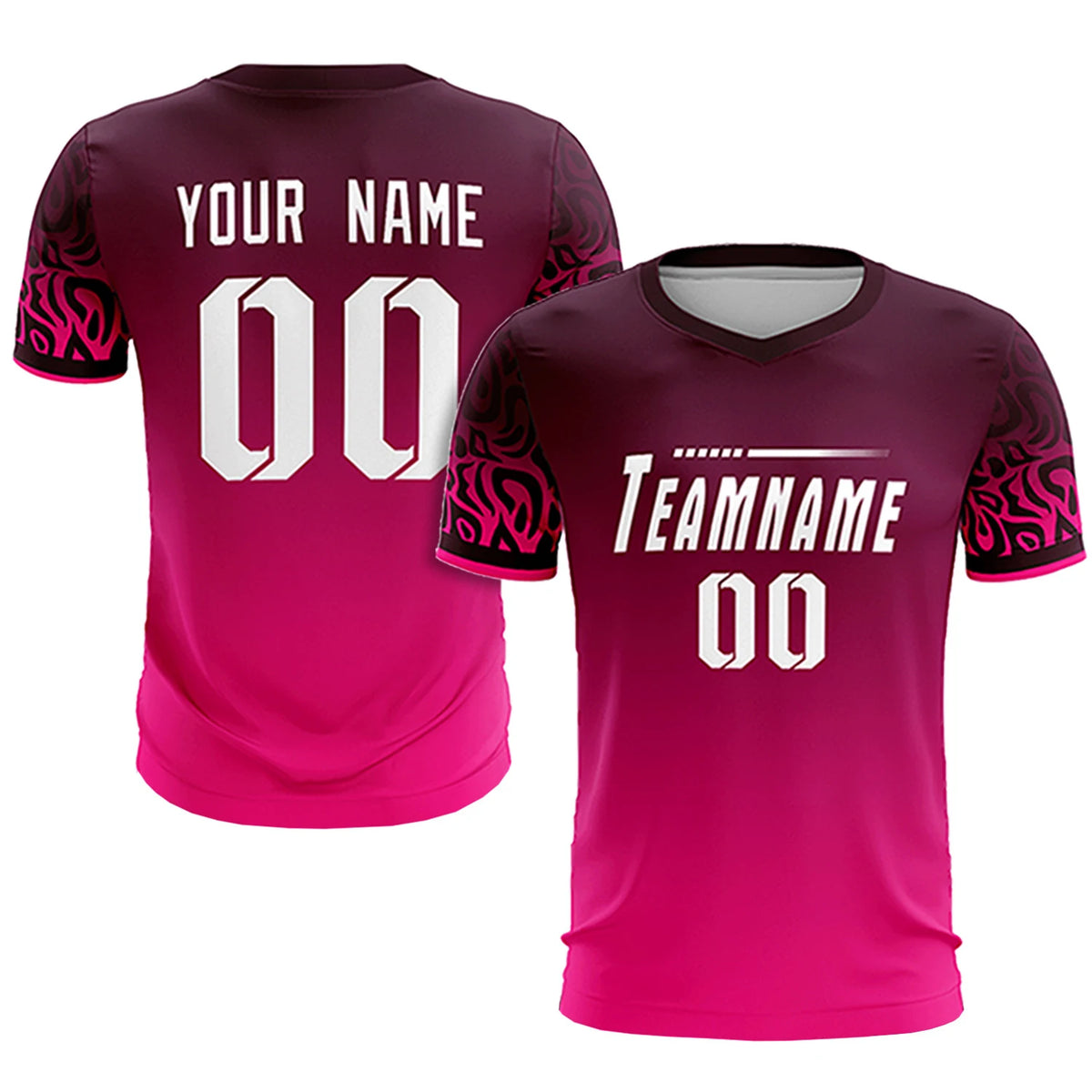 Custom Light Red Pink Casual Printing Sportswear Soccer Sets Jersey