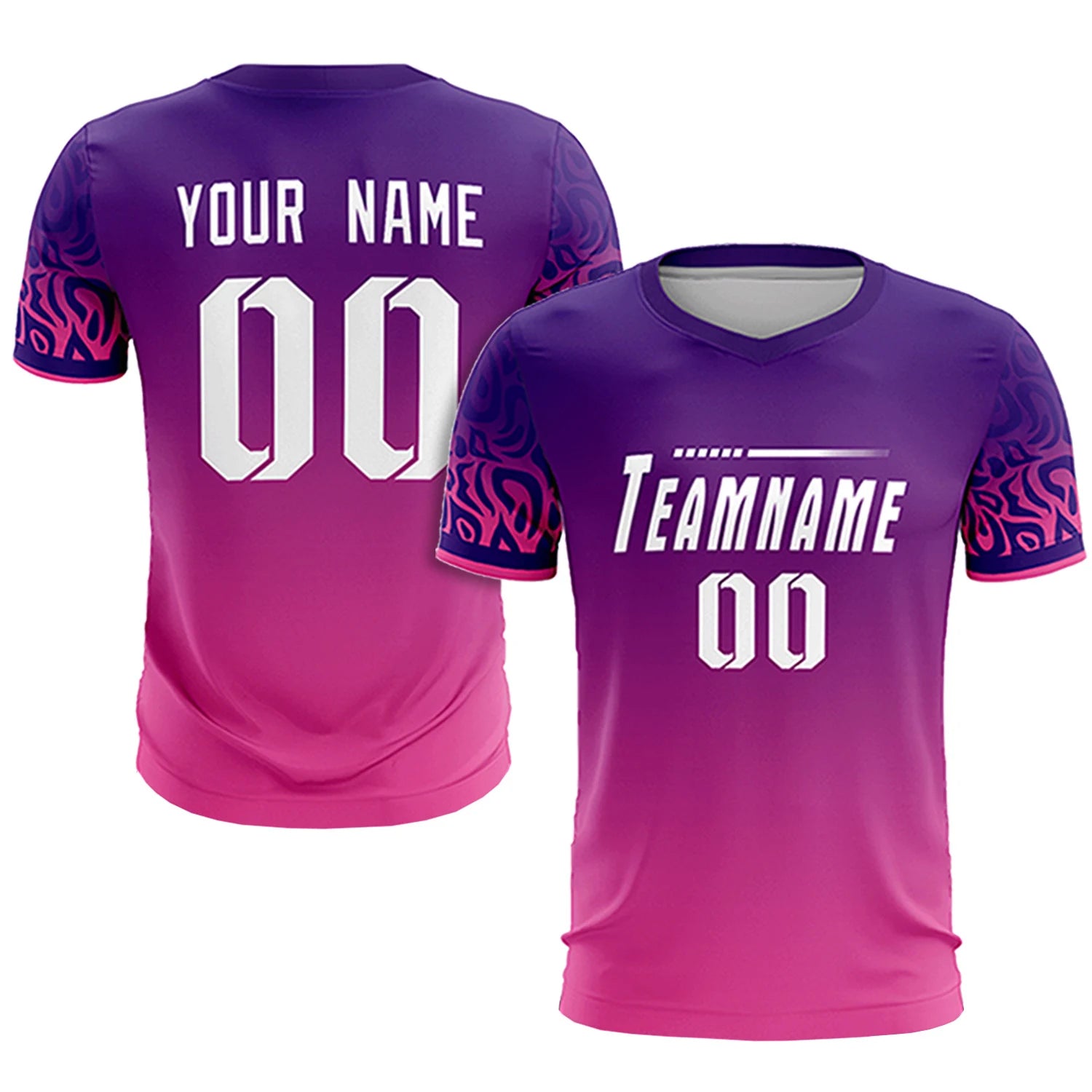 Custom Purple Pink Casual Printing Sportswear Soccer Sets Jersey