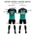 Custom Black Aqua Casual Printing Sportswear Soccer Sets Jersey