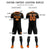 Custom Black Orange Fireworks gradient Sport Soccer Sets Jersey