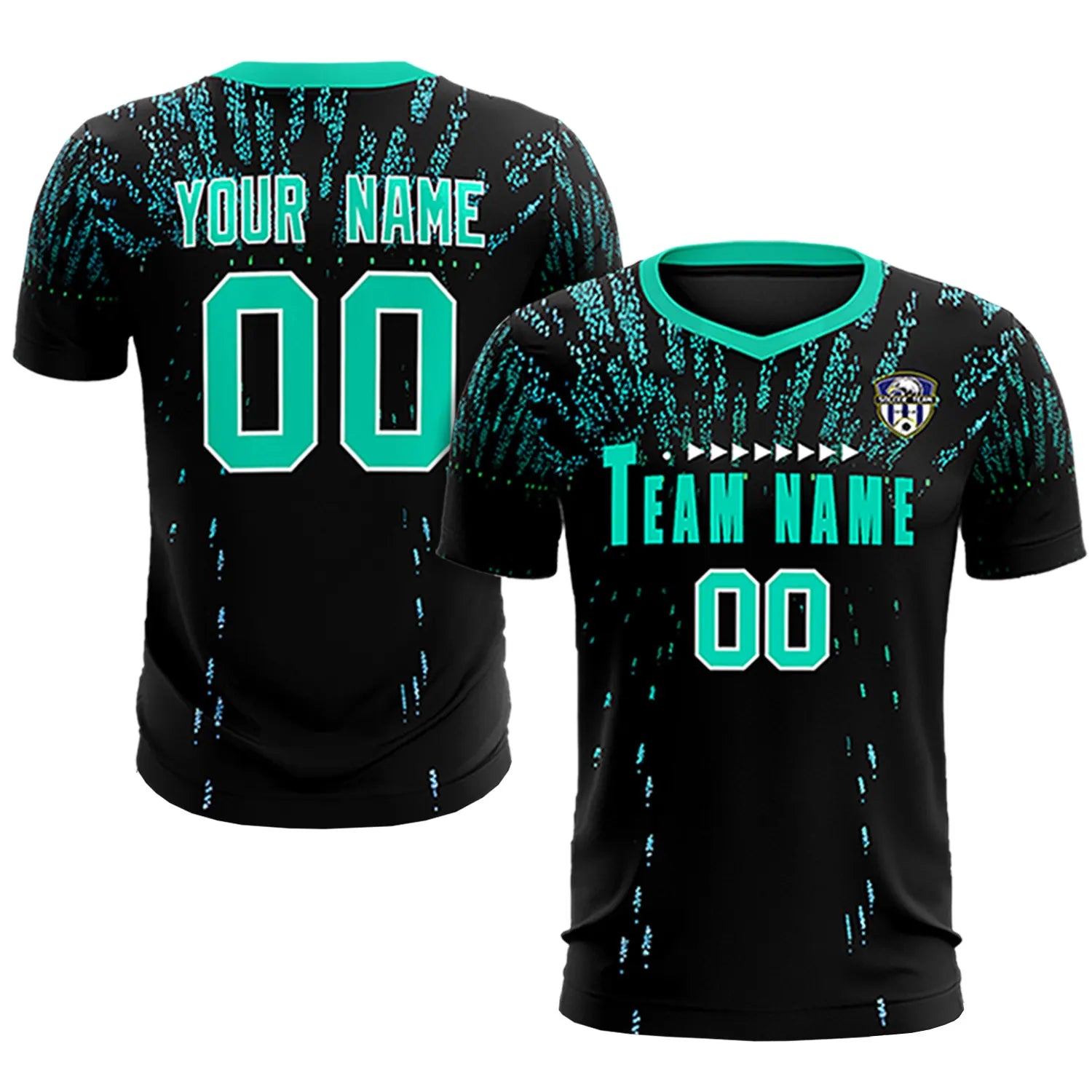 Custom Black Bright Green Fireworks gradient Sport Soccer Sets Jersey