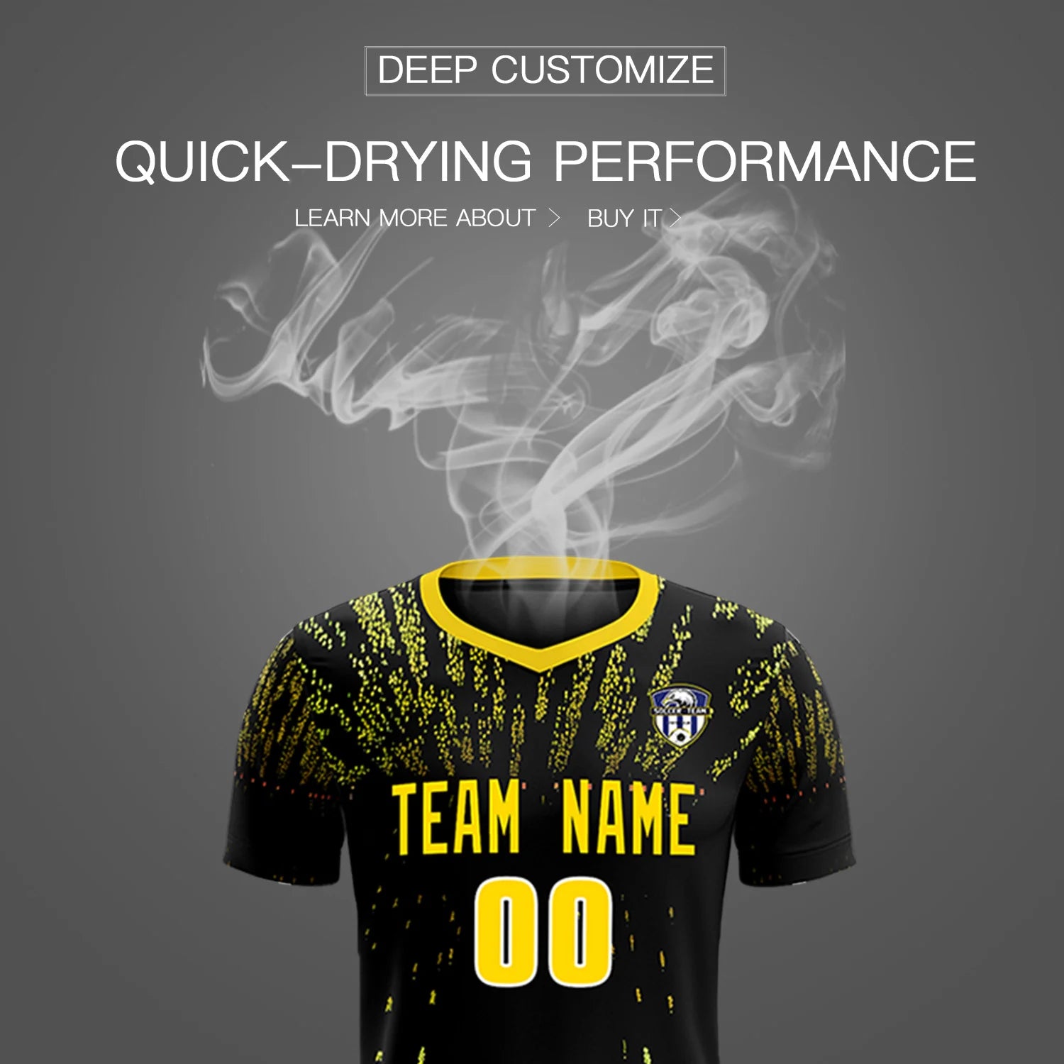 Custom Black Gold Fireworks gradient Sport Soccer Sets Jersey