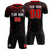 Custom Black Red Fireworks gradient Sport Soccer Sets Jersey