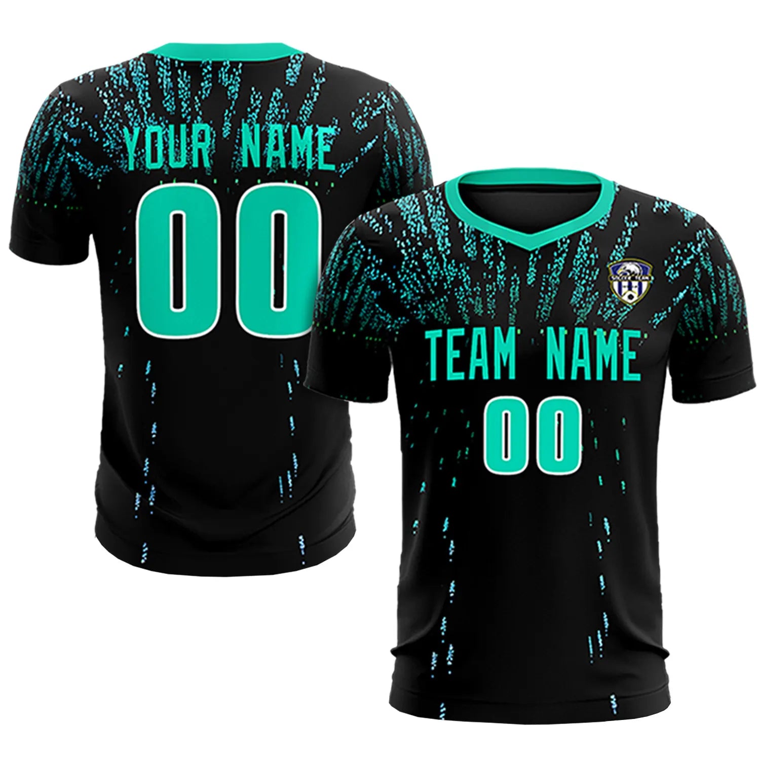 Custom Black Bright Green Fireworks gradient Sport Soccer Sets Jersey