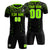 Custom Black Neon Green Fireworks gradient Sport Soccer Sets Jersey