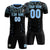 Custom Black Light Blue Fireworks gradient Sport Soccer Sets Jersey