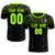 Custom Black Neon Green Fireworks gradient Sport Soccer Sets Jersey