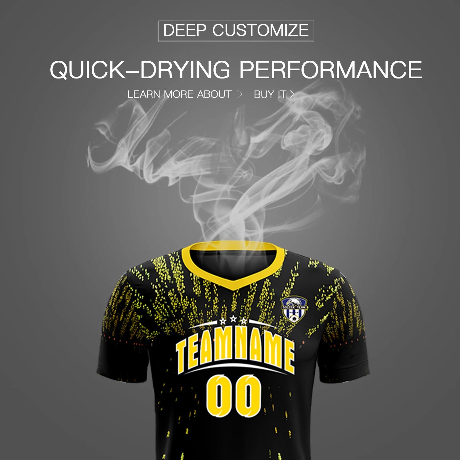 Custom Black Gold Fireworks gradient Sport Soccer Sets Jersey