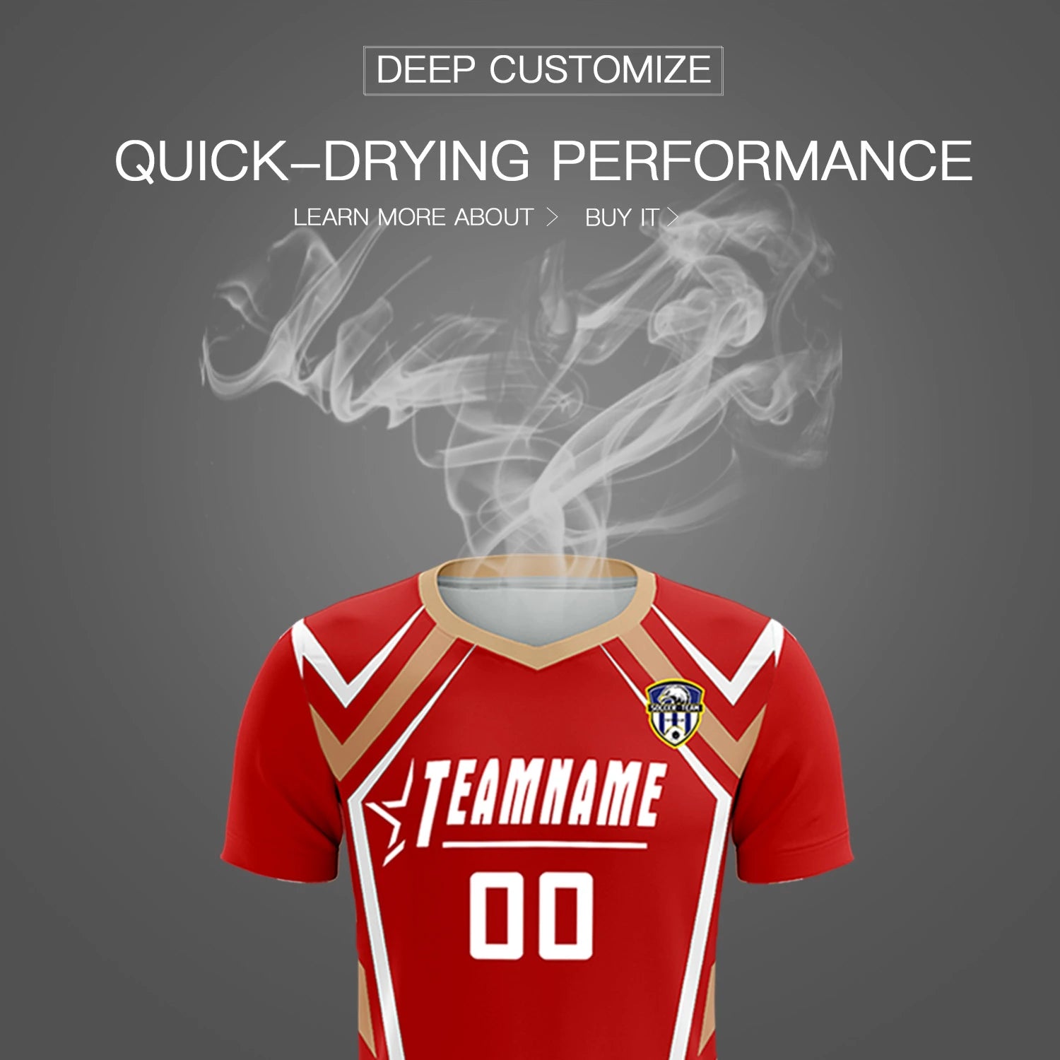 Custom Red White Geometric Training Uniform Soccer Sets Jersey