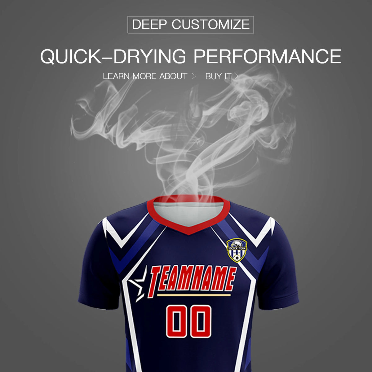 Custom Navy White Geometric Training Uniform Soccer Sets Jersey