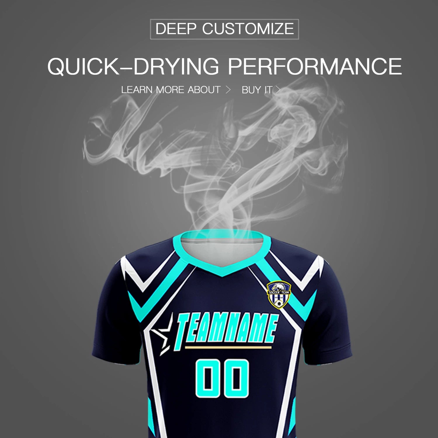 Custom Navy White Geometric Training Uniform Soccer Sets Jersey