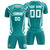 Custom Aqua White Geometric Training Uniform Soccer Sets Jersey