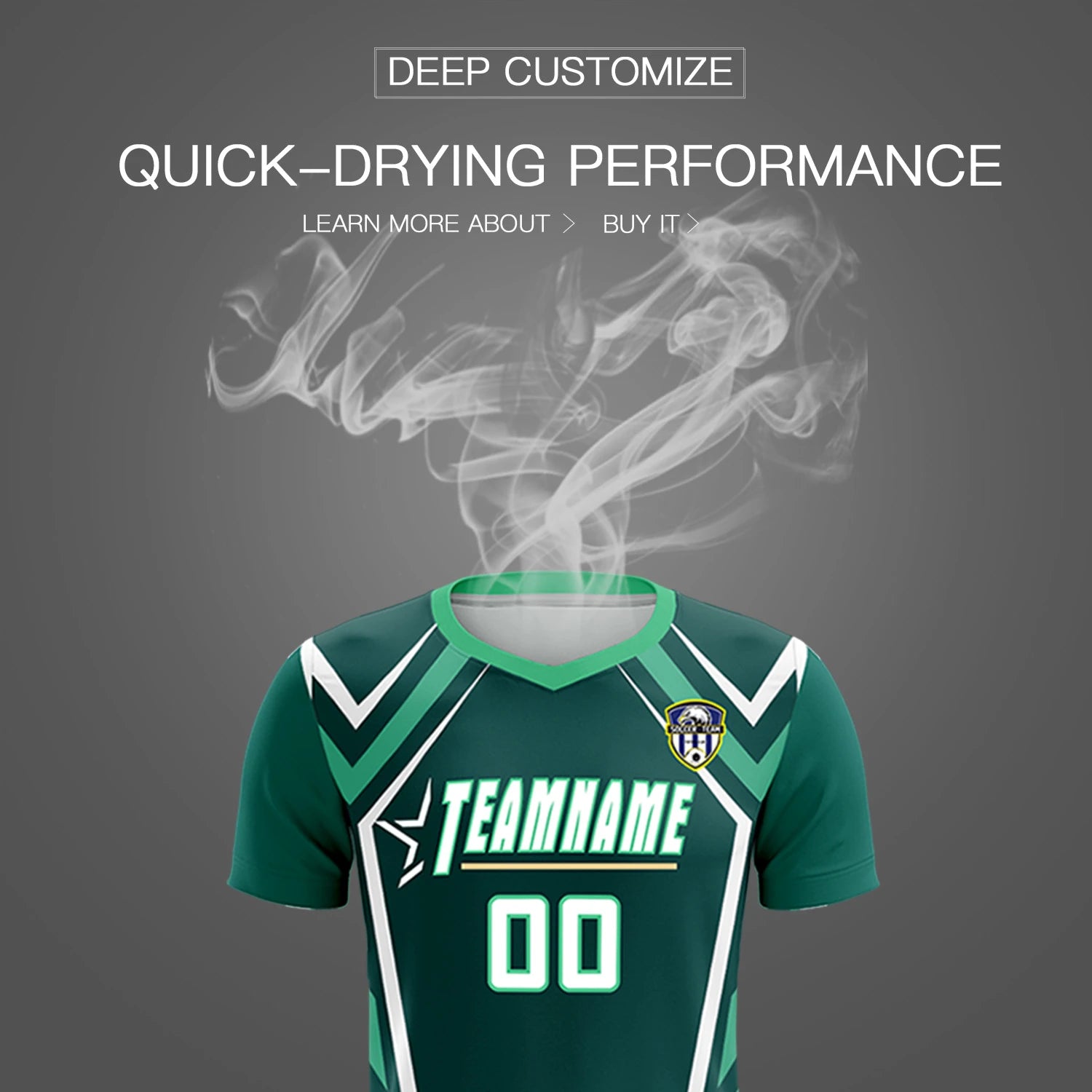 Custom Midnight Green White Geometric Training Uniform Soccer Sets Jersey
