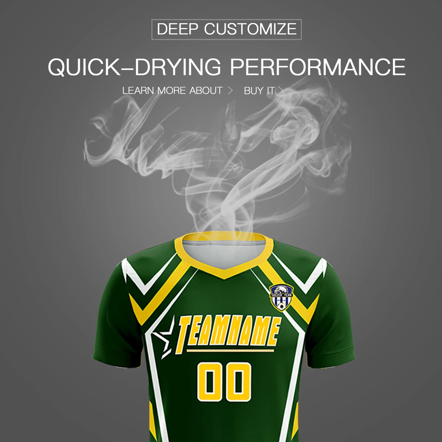 Custom Green White Geometric Training Uniform Soccer Sets Jersey