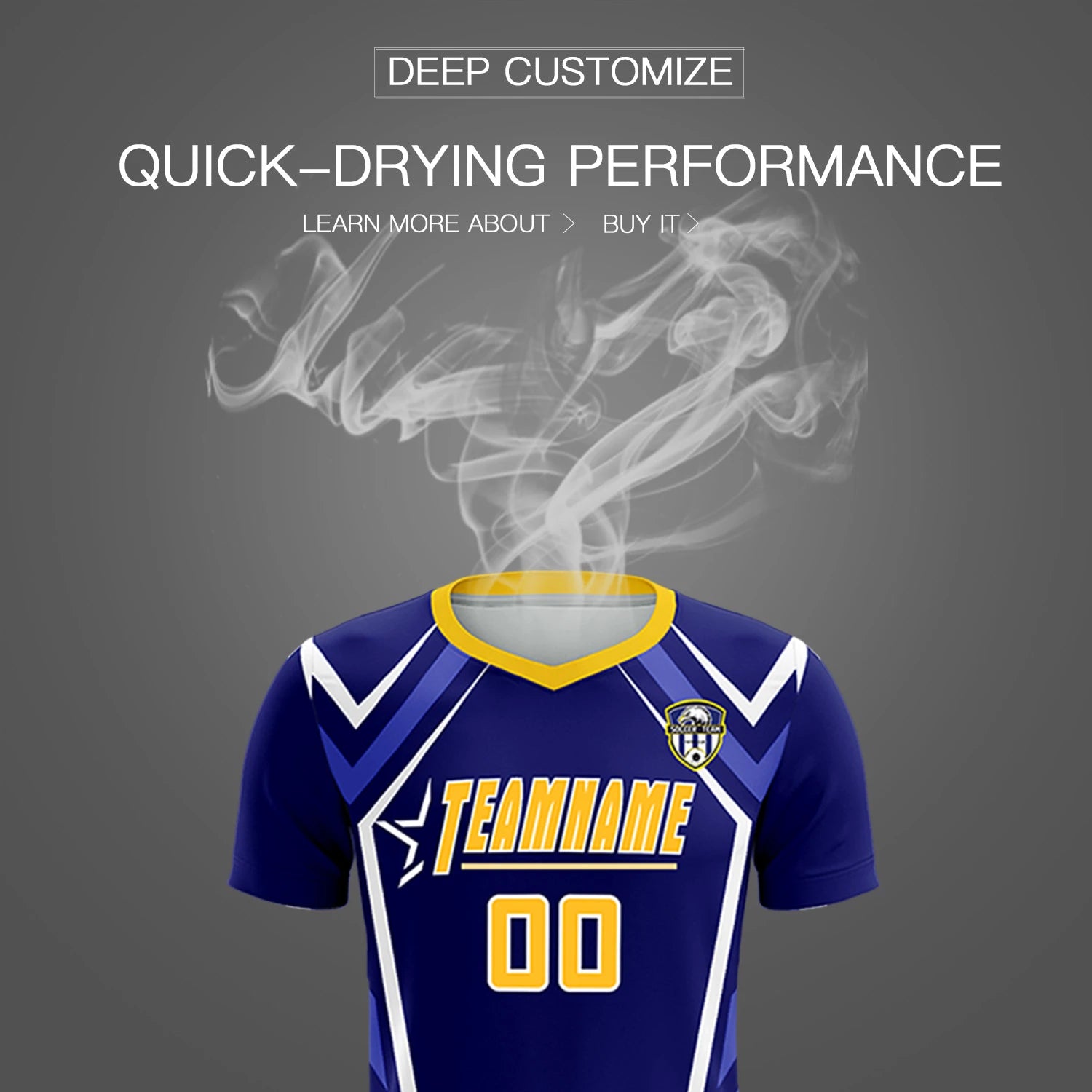 Custom Royal Blue White Geometric Training Uniform Soccer Sets Jersey