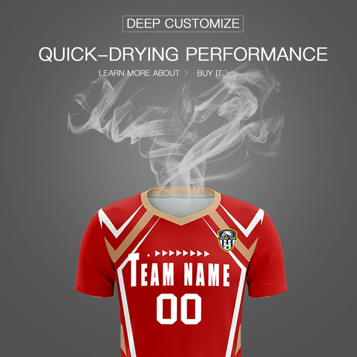 Custom Red White Geometric Training Uniform Soccer Sets Jersey