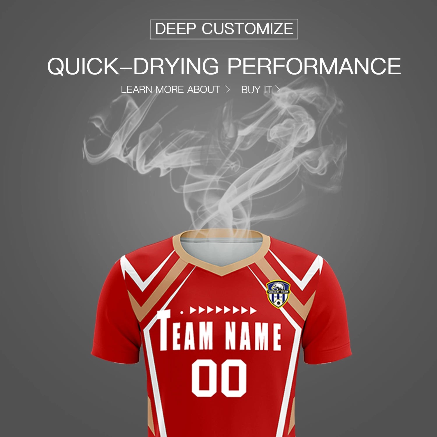 Custom Red White Geometric Training Uniform Soccer Sets Jersey