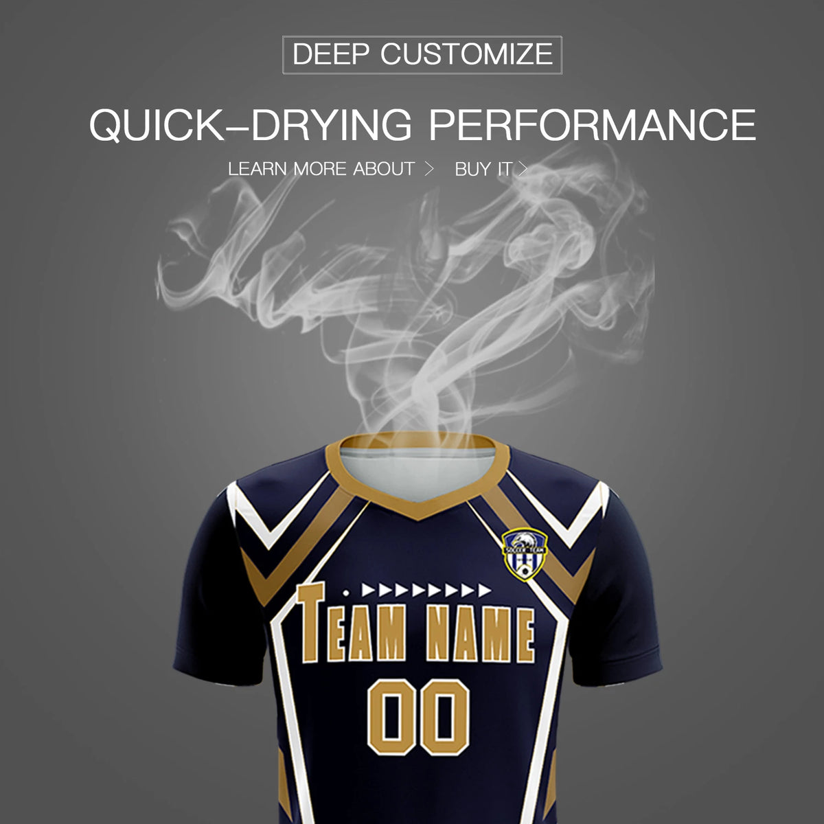 Custom Navy White Geometric Training Uniform Soccer Sets Jersey