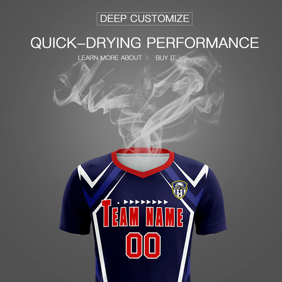 Custom Navy White Geometric Training Uniform Soccer Sets Jersey