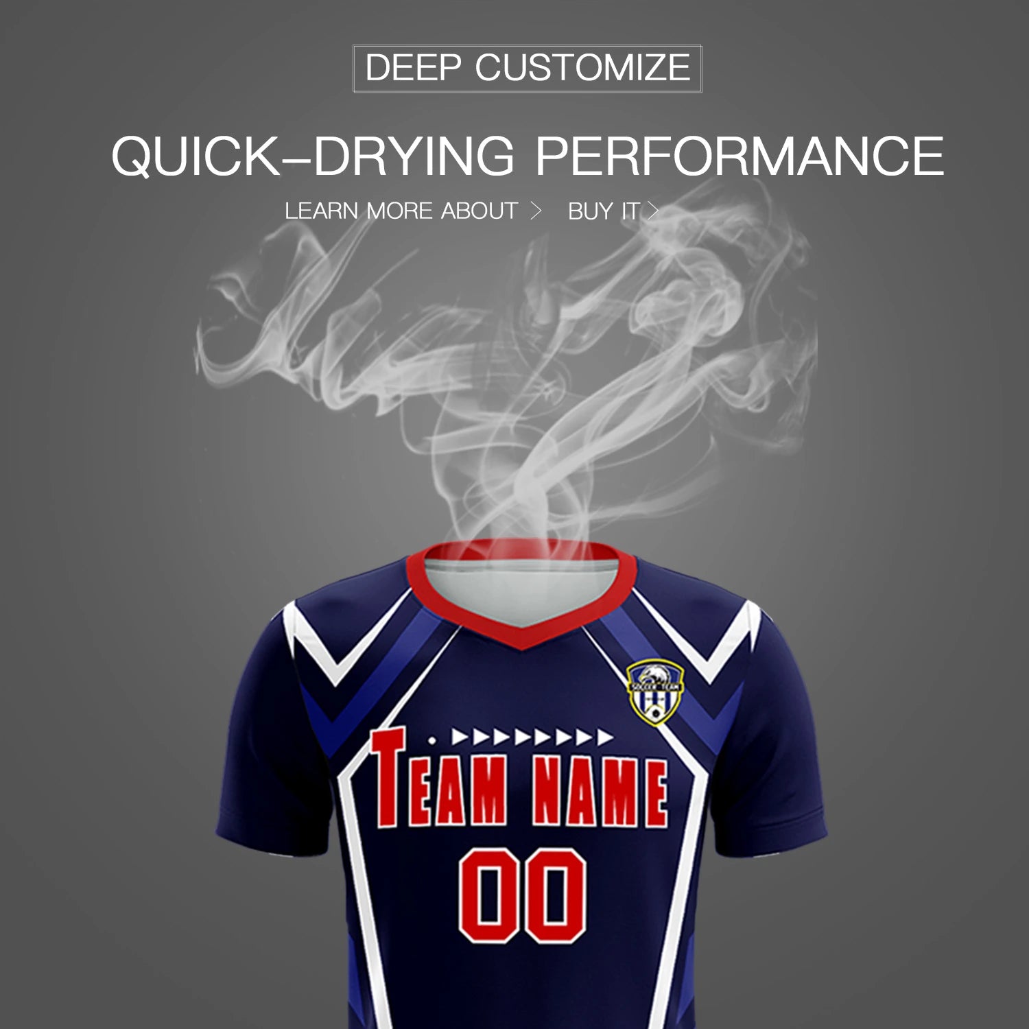 Custom Navy White Geometric Training Uniform Soccer Sets Jersey