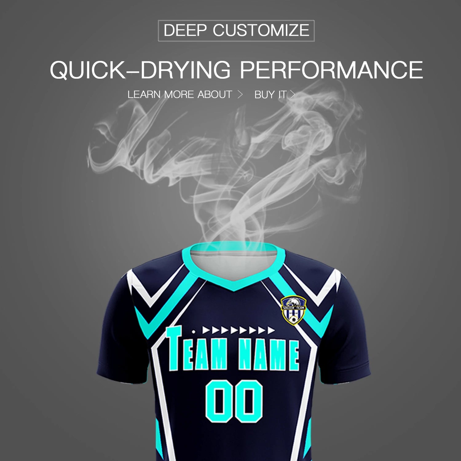 Custom Navy White Geometric Training Uniform Soccer Sets Jersey