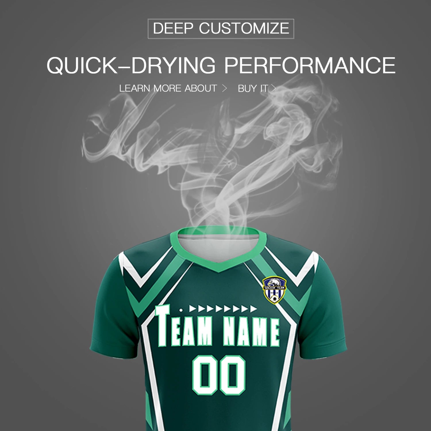 Custom Midnight Green White Geometric Training Uniform Soccer Sets Jersey