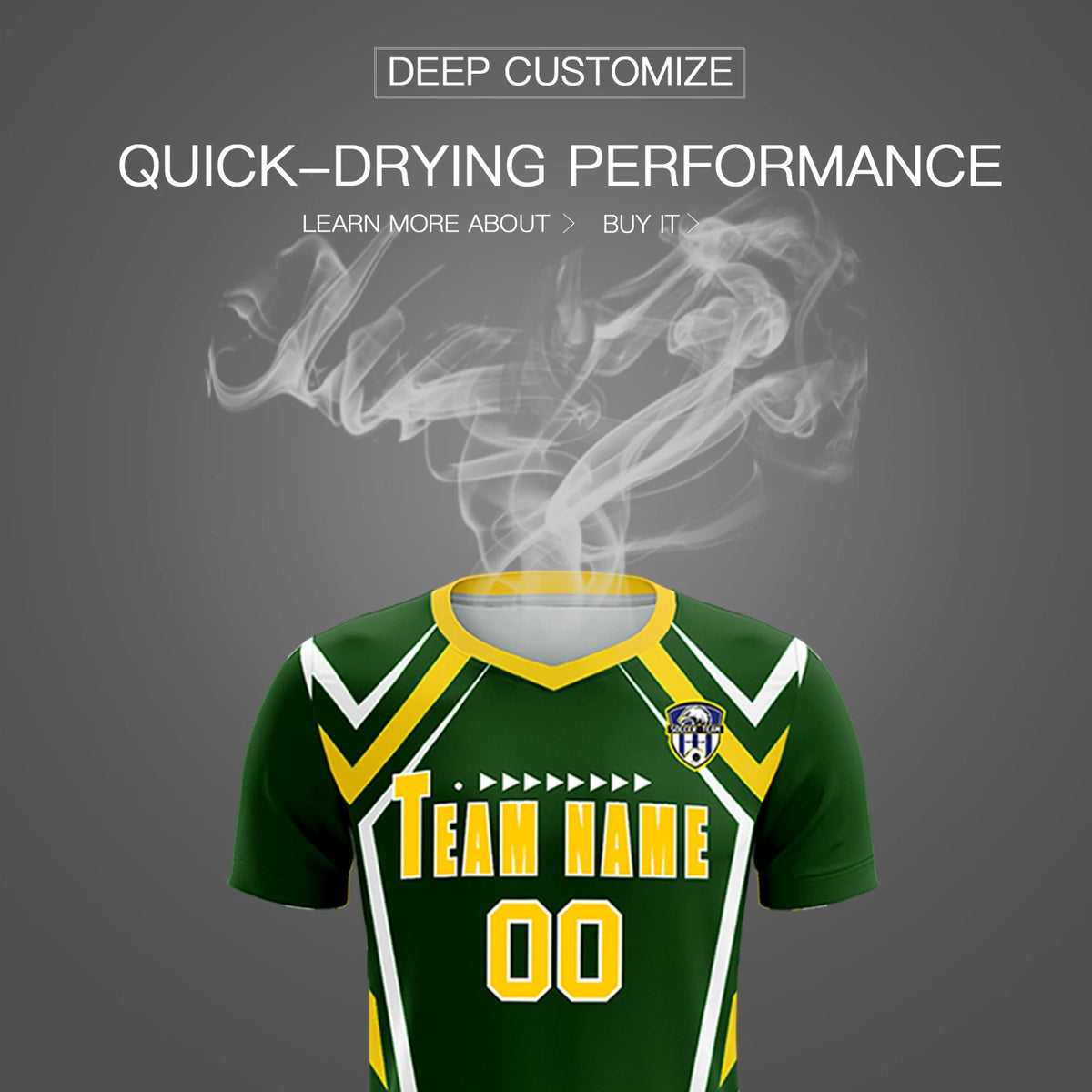 Custom Green White Geometric Training Uniform Soccer Sets Jersey