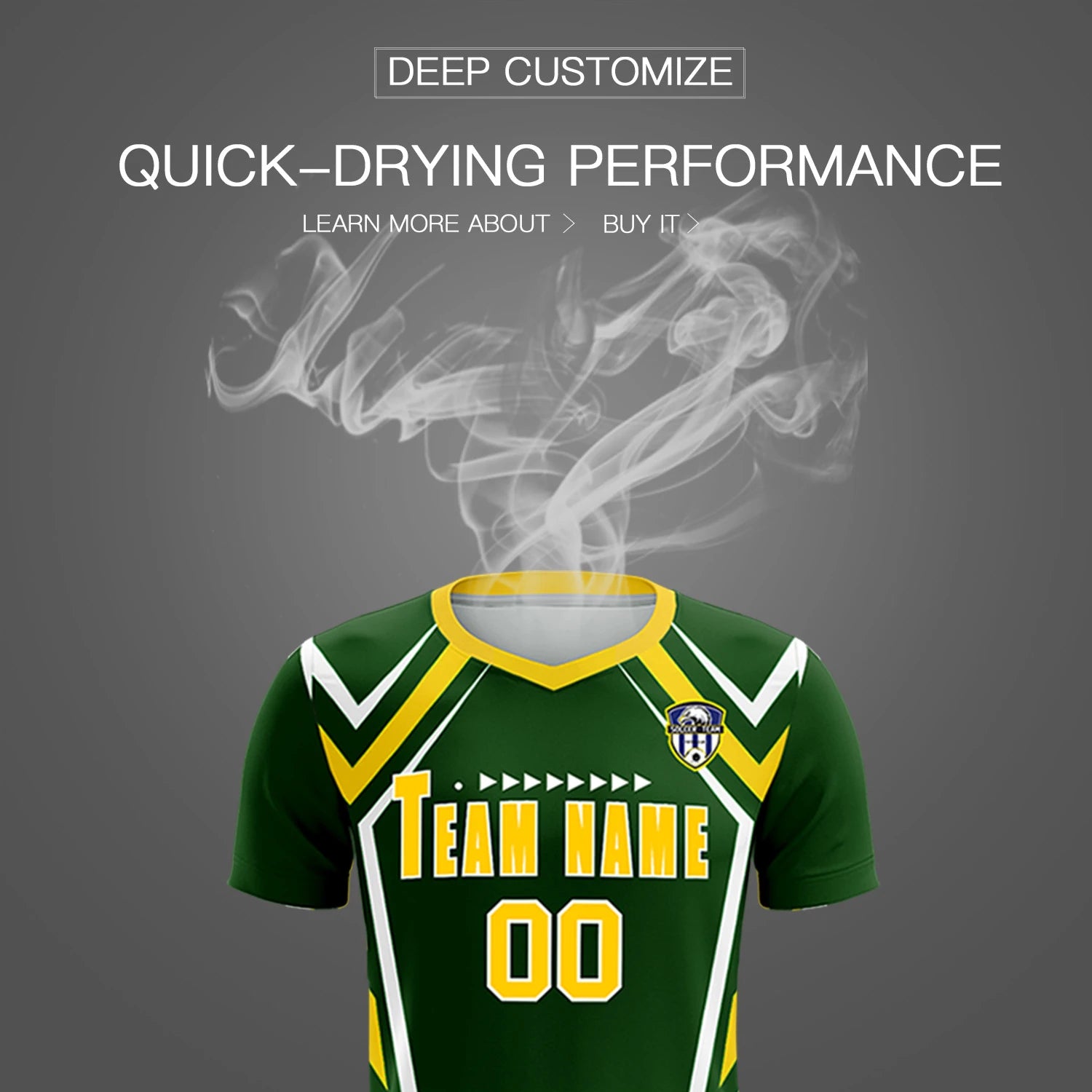 Custom Green White Geometric Training Uniform Soccer Sets Jersey