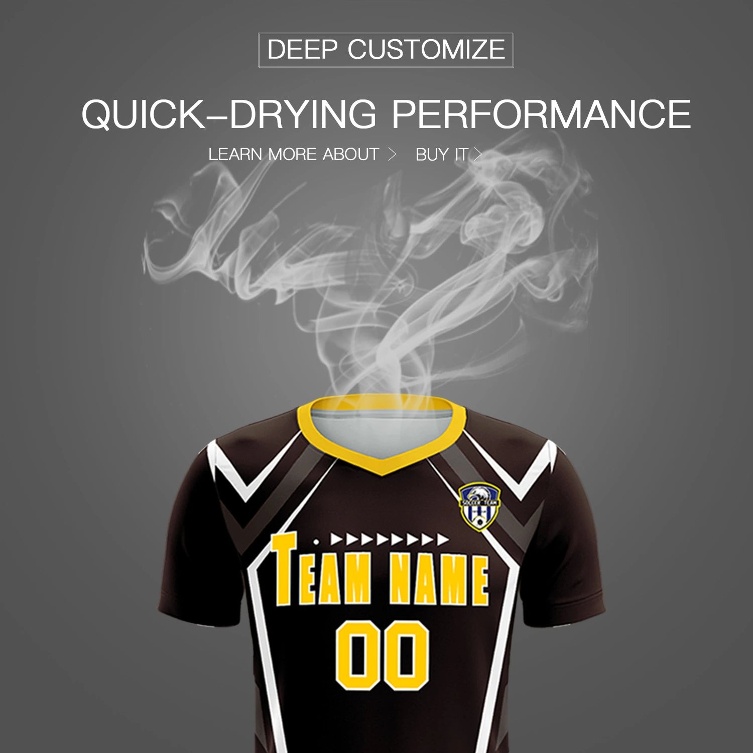 Custom Brown White Geometric Training Uniform Soccer Sets Jersey